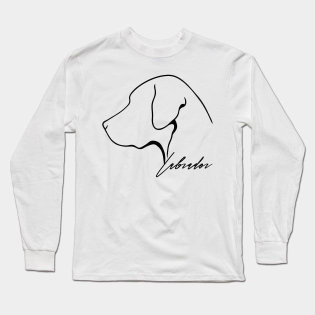 Proud Labrador profile dog Lab lover gift Long Sleeve T-Shirt by wilsigns